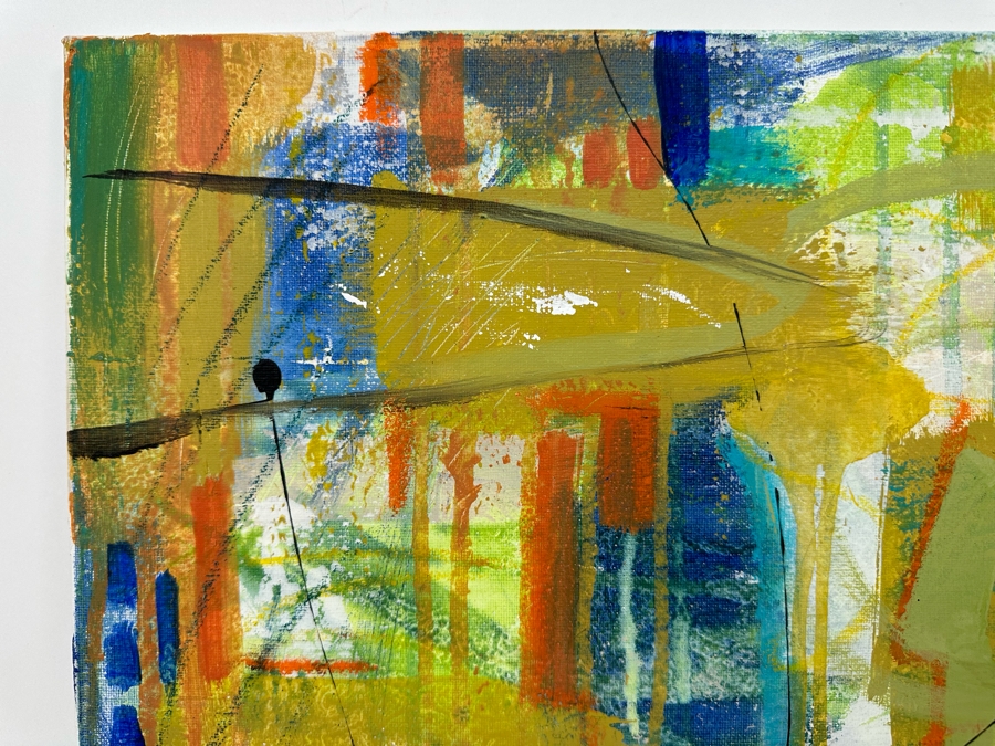 Christina Rosenthal (B. 1951, So Cal) Original Abstract Painting on Canvas 20W x 15H [Photo 9]