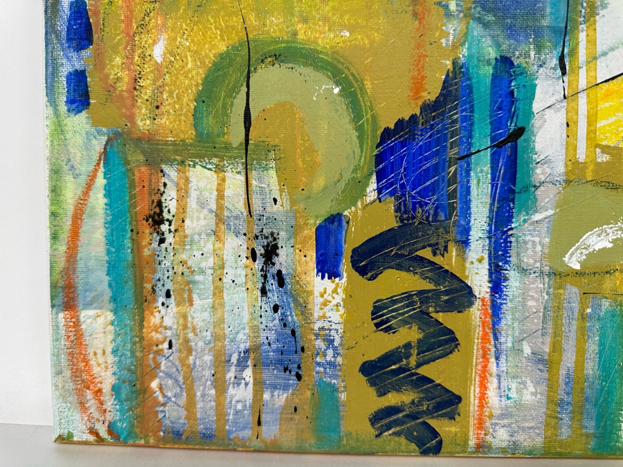 Christina Rosenthal (B. 1951, So Cal) Original Abstract Painting on Canvas 20W x 15H [Photo 8]