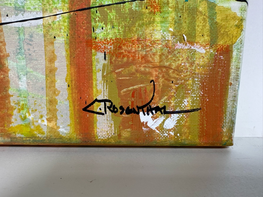 Christina Rosenthal (B. 1951, So Cal) Original Abstract Painting on Canvas 20W x 15H [Photo 5]