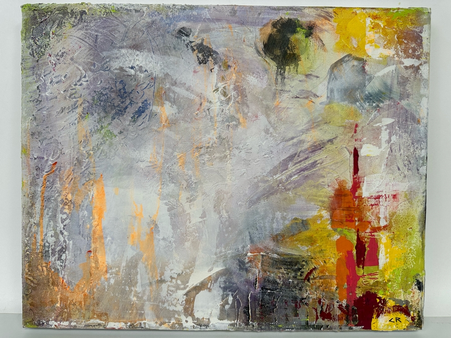 Christina Rosenthal (B. 1951, So Cal) Original Abstract Painting on Canvas 20W x 15H [Photo 3]