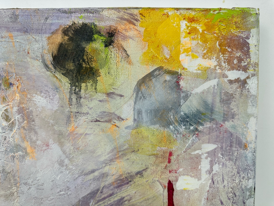 Christina Rosenthal (B. 1951, So Cal) Original Abstract Painting on Canvas 20W x 15H [Photo 7]