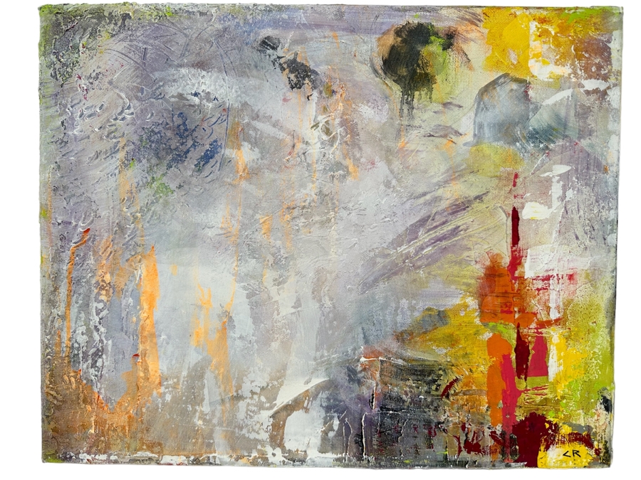 Christina Rosenthal (B. 1951, So Cal) Original Abstract Painting on Canvas 20W x 15H [Photo 1]