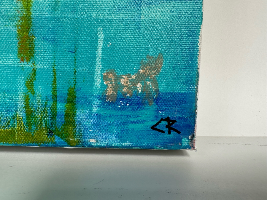 Christina Rosenthal (B. 1951, So Cal) Original Abstract Painting on Canvas 20W x 15H [Photo 8]