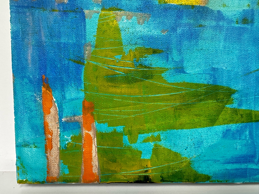 Christina Rosenthal (B. 1951, So Cal) Original Abstract Painting on Canvas 20W x 15H [Photo 6]