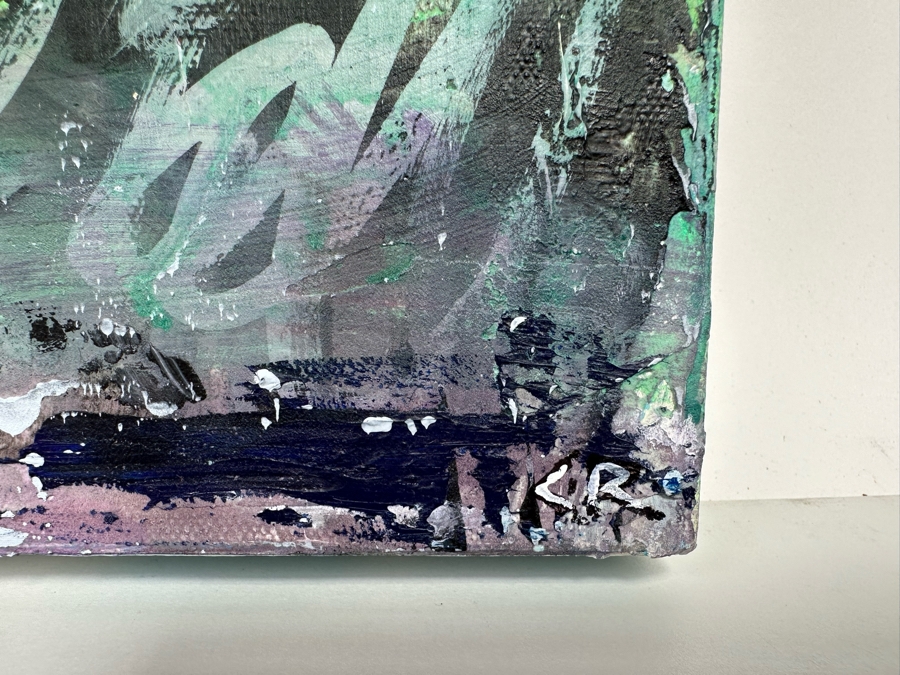 Christina Rosenthal (B. 1951, So Cal) Original Abstract Painting on Canvas 20W x 15H [Photo 8]