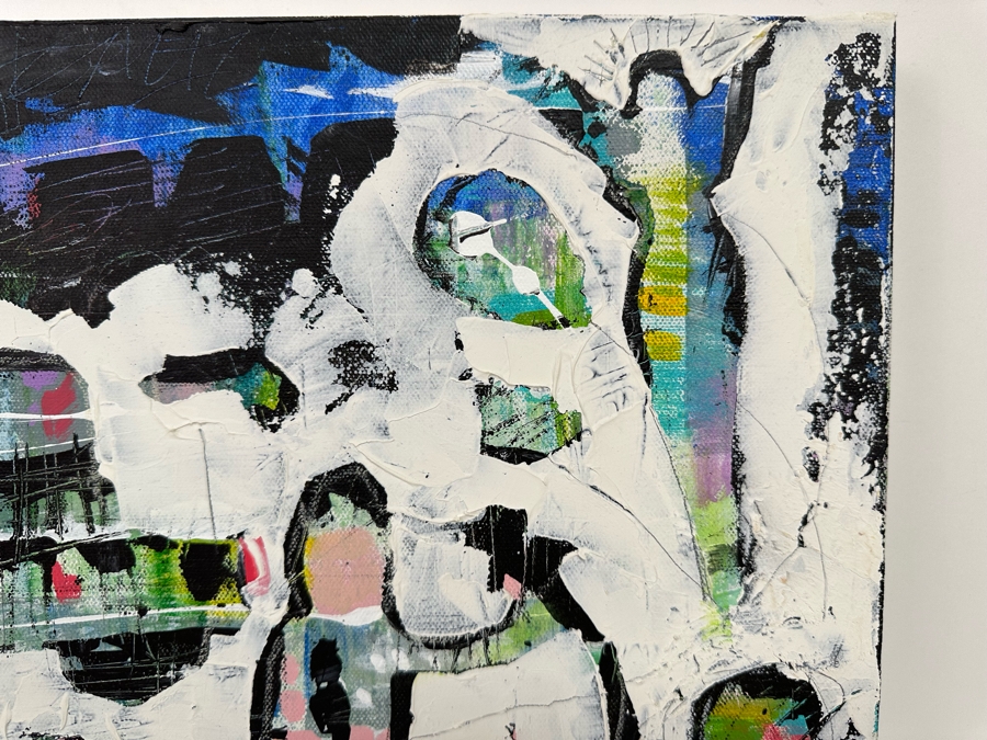 Christina Rosenthal (B. 1951, So Cal) Original Abstract Painting on Canvas 20W x 15H [Photo 8]