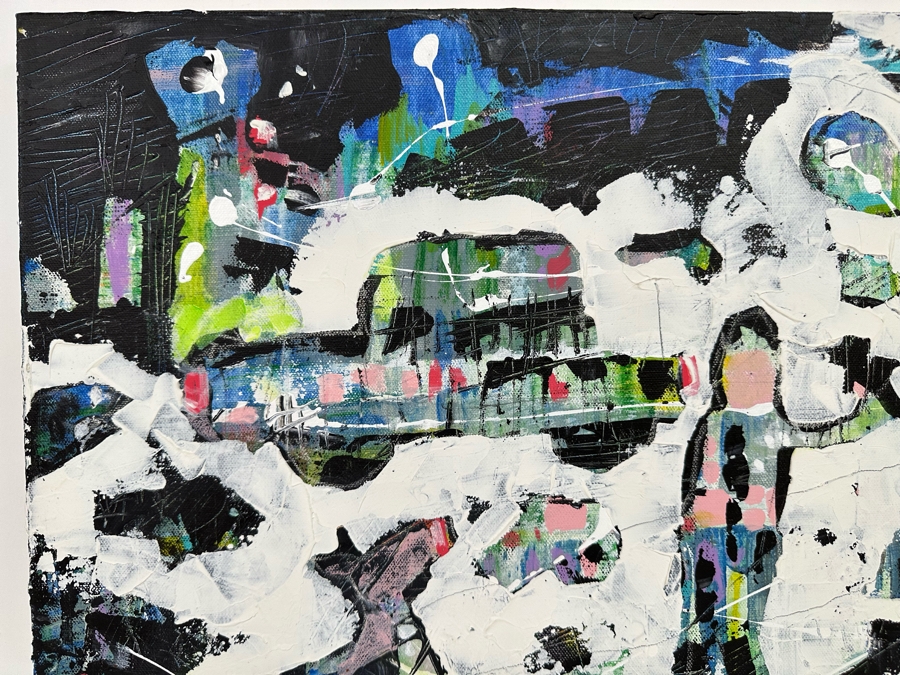 Christina Rosenthal (B. 1951, So Cal) Original Abstract Painting on Canvas 20W x 15H [Photo 5]