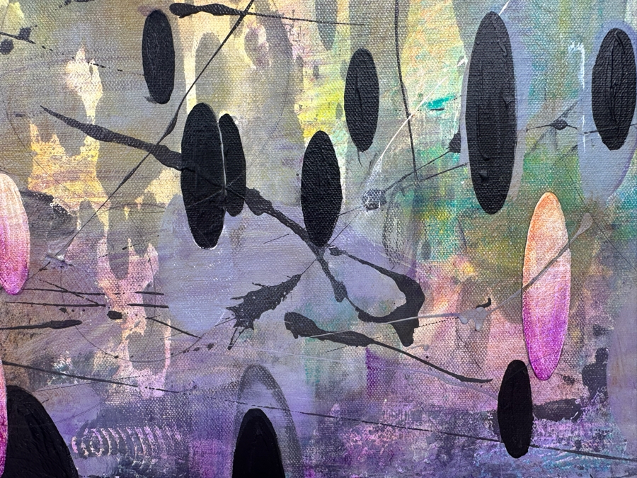 Christina Rosenthal (B. 1951, So Cal) Original Abstract Painting on Canvas 20W x 15H [Photo 7]