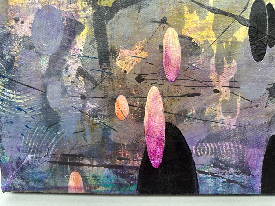 Christina Rosenthal (B. 1951, So Cal) Original Abstract Painting on Canvas 20W x 15H [Photo 6]