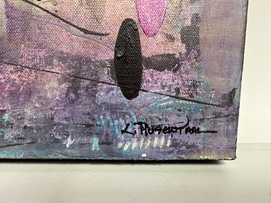 Christina Rosenthal (B. 1951, So Cal) Original Abstract Painting on Canvas 20W x 15H [Photo 8]