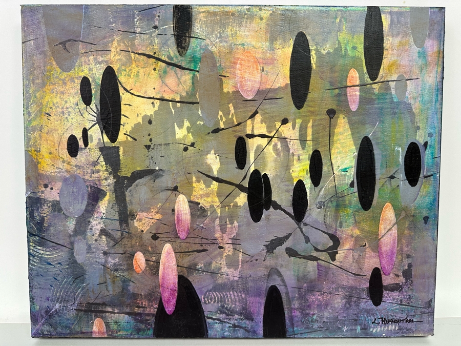 Christina Rosenthal (B. 1951, So Cal) Original Abstract Painting on Canvas 20W x 15H [Photo 3]