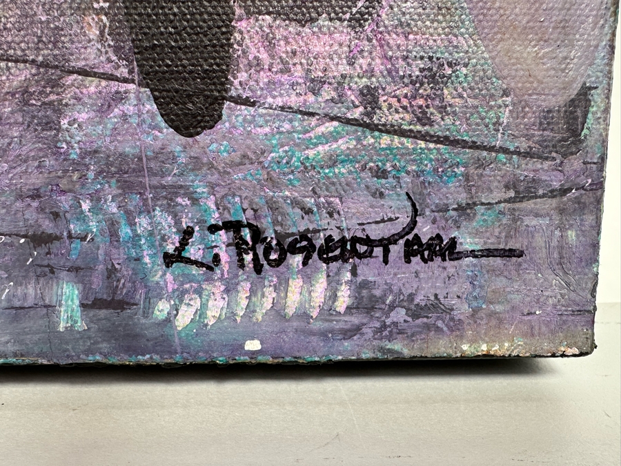 Christina Rosenthal (B. 1951, So Cal) Original Abstract Painting on Canvas 20W x 15H [Photo 9]