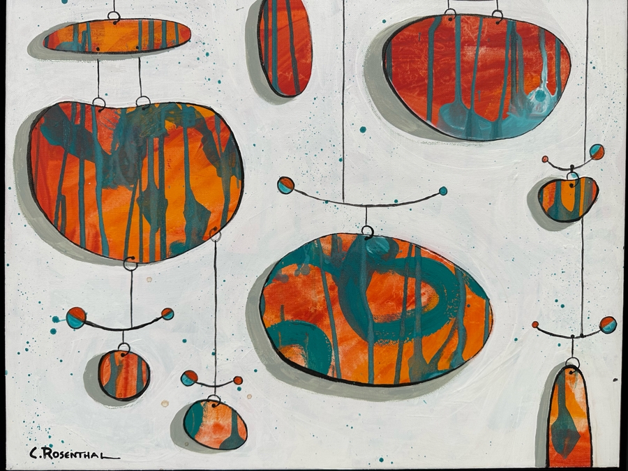 Christina Rosenthal (B. 1951, So Cal) Original Painting on Canvas 20.5W x 16.5H [Photo 4]