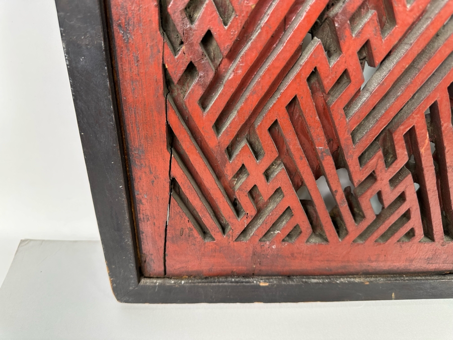 Pair of Vintage Chinese Relief Carved Gilt Wooden Panels 15.5W x 22H [Photo 14]