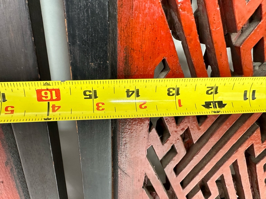 Pair of Vintage Chinese Relief Carved Gilt Wooden Panels 15.5W x 22H [Photo 15]