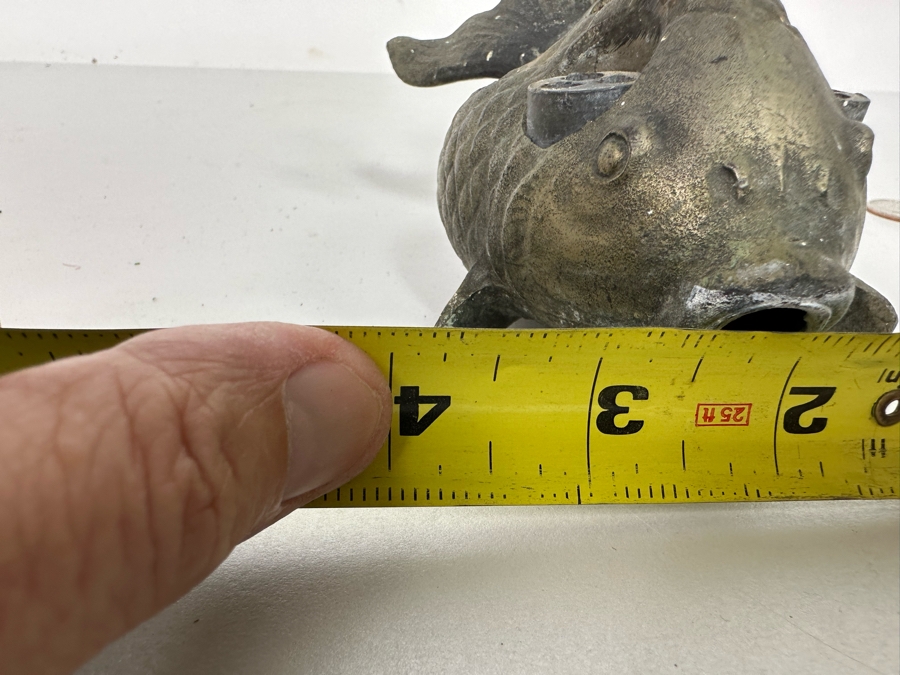 Vintage Japanese Ikebana Flower Frog Koi Fish 6.5W x 4D x 3H [Photo 10]