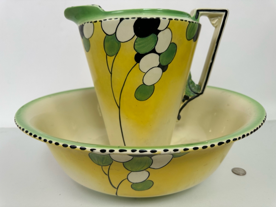 Art Deco Burleigh Ware Zenith Jug and Wash Bowl [Photo 3]
