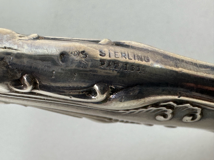 Ambassador Cutlery Pair of Knives and Bacon Fork all with Sterling Silver Handles [Photo 11]