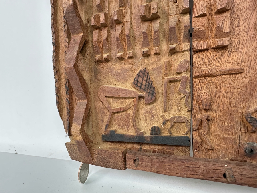 African Carved Wood Dogon Door 15W x 21.5H [Photo 9]