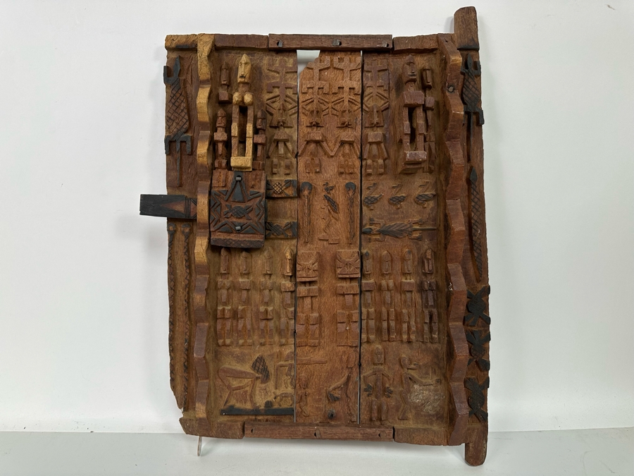 African Carved Wood Dogon Door 15W x 21.5H [Photo 2]