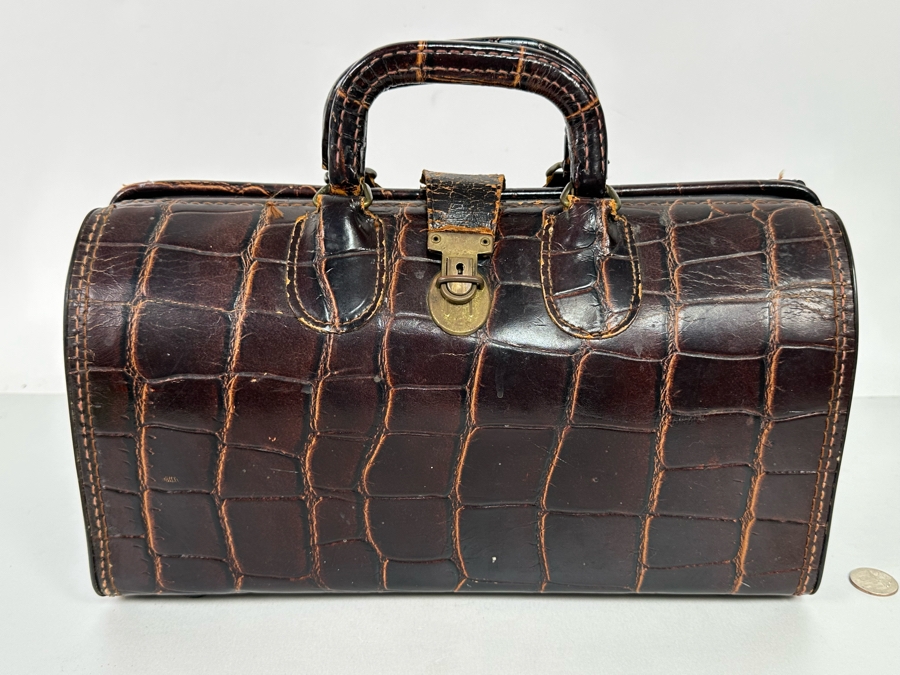 Vintage Leather Upjohn Doctors Bag 14W x 6D x 8.5H [Photo 3]