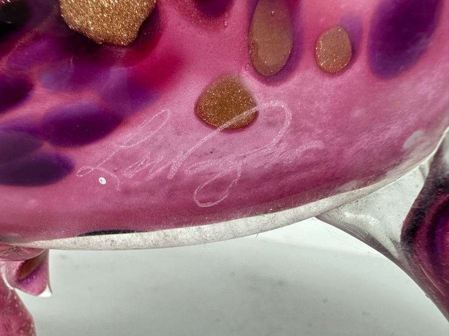 Cranberry Colored Art Glass Fish by David and Diane Lowery 10W x 9H [Photo 11]