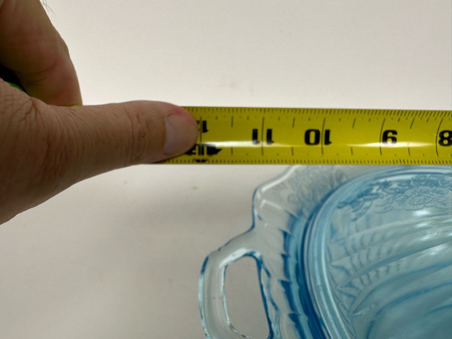 Blue Hocking Glass Mayfair Covered Vegetable Bowl with Lid 12W x 5H [Photo 10]