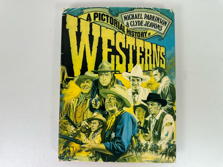 A Pictorial History of Westerns by Michael Parkinson and Clyde Jeavons Hardback Book Plus Actor Portrait Photograph Of William Desmond As Miles Chilcote 'The Judge And The Jury' And Red Ryder Photograph [Photo 12]