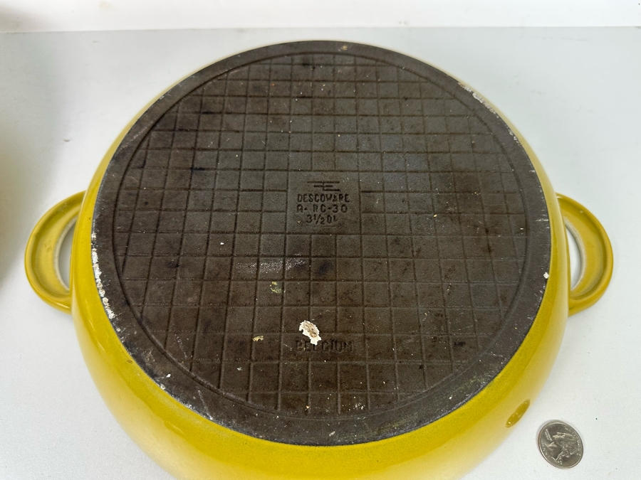 Descoware Belgium Mustard Yellow 3.5 Quart Casserole Cast Iron and Enamel Cookware 14W x 5.5H [Photo 6]