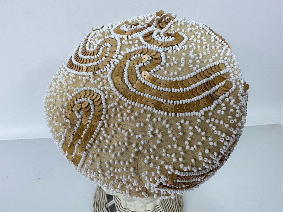 Vintage Schiaparelli Paris Beaded Pill Box Hat [Photo 9]