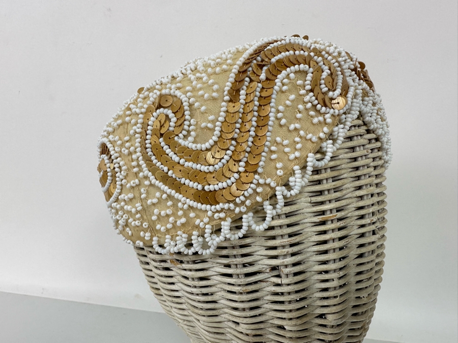 Vintage Schiaparelli Paris Beaded Pill Box Hat [Photo 6]