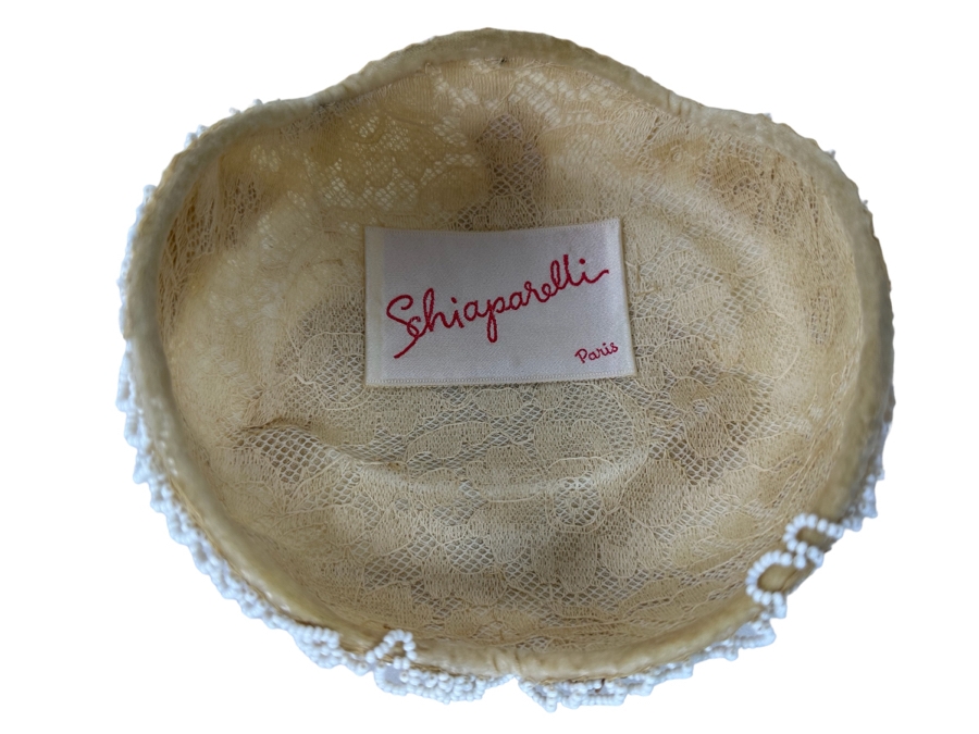 Vintage Schiaparelli Paris Beaded Pill Box Hat [Photo 3]