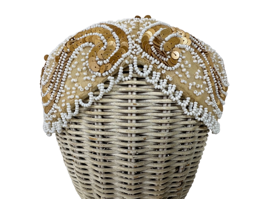 Vintage Schiaparelli Paris Beaded Pill Box Hat [Photo 2]