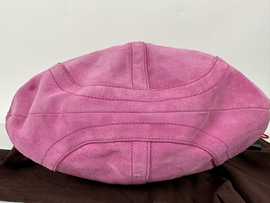 COACH Pink Leather Sueude Handbag With Brush And Dust Bag [Photo 7]