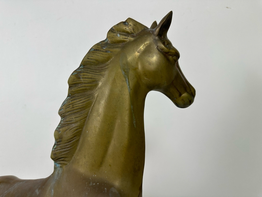 Vintage Brass Horse Sculpture 19W X 5D X 19H [Photo 7]