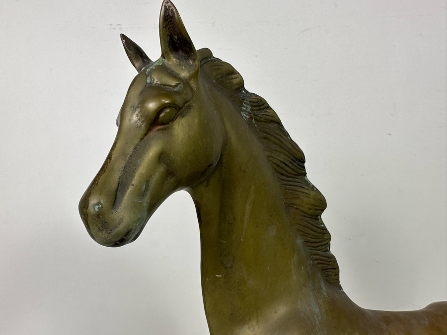 Vintage Brass Horse Sculpture 19W X 5D X 19H [Photo 4]