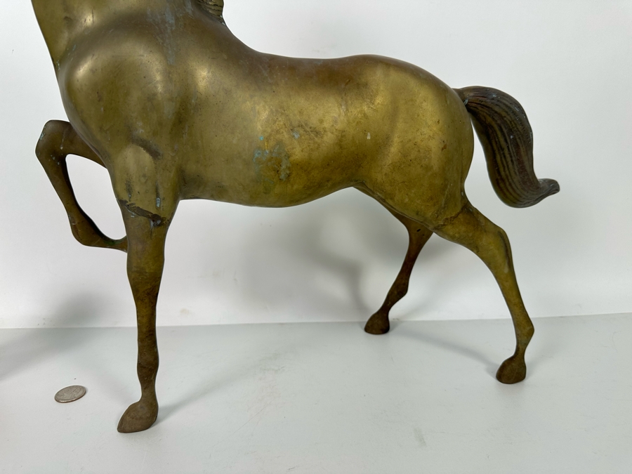 Vintage Brass Horse Sculpture 19W X 5D X 19H [Photo 5]