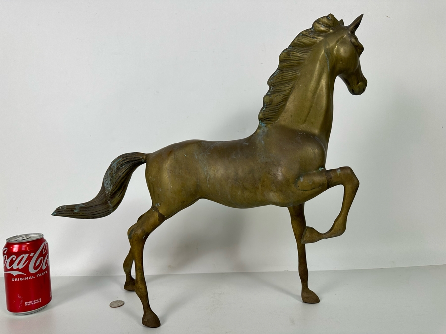 Vintage Brass Horse Sculpture 19W X 5D X 19H [Photo 6]