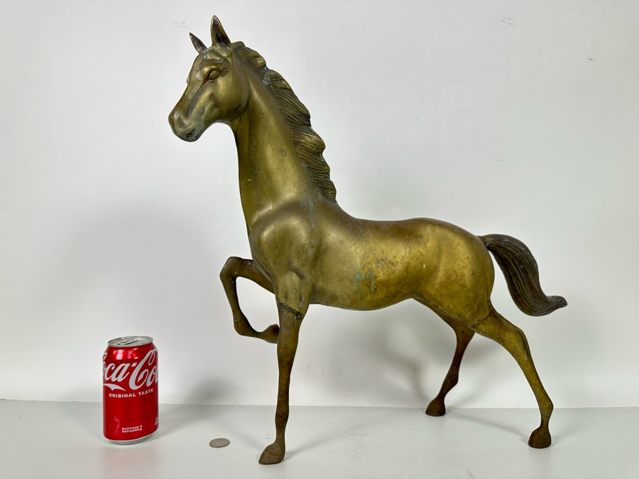 Vintage Brass Horse Sculpture 19W X 5D X 19H [Photo 2]
