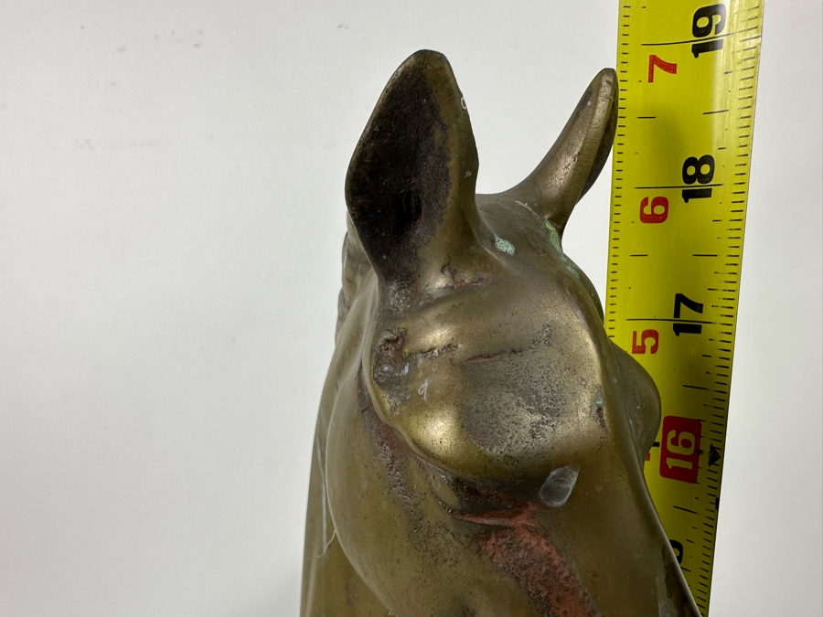 Vintage Brass Horse Sculpture 19W X 5D X 19H [Photo 8]