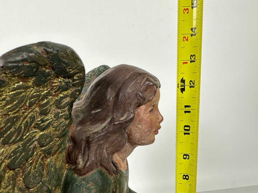 Hand Painted Plaster Angel Sculpture 9W X 8D X 14H [Photo 11]