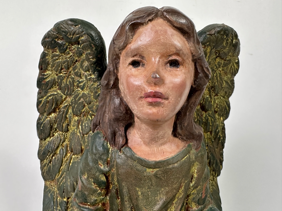Hand Painted Plaster Angel Sculpture 9W X 8D X 14H [Photo 6]