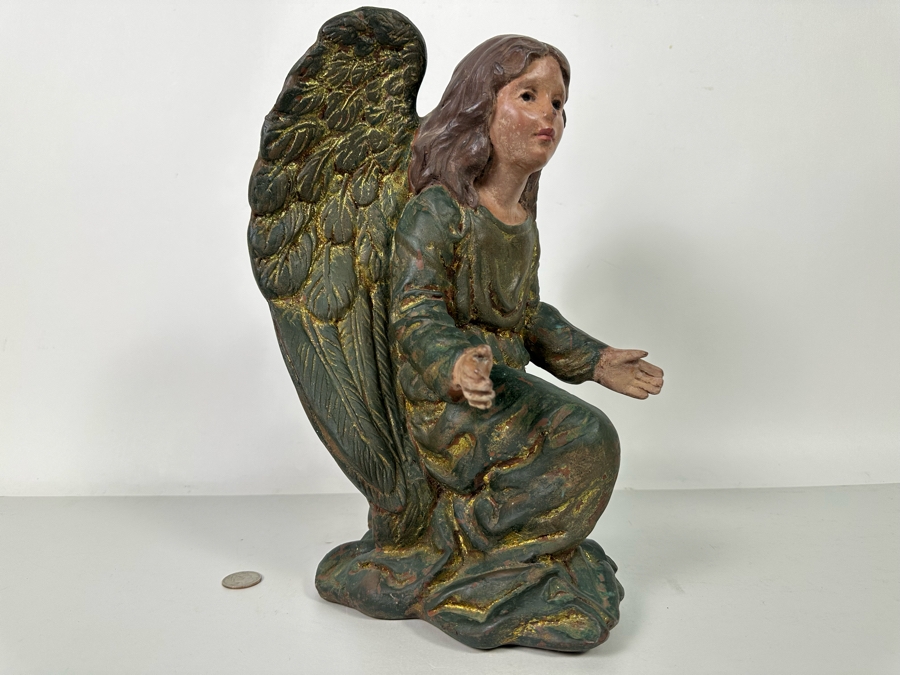 Hand Painted Plaster Angel Sculpture 9W X 8D X 14H [Photo 7]