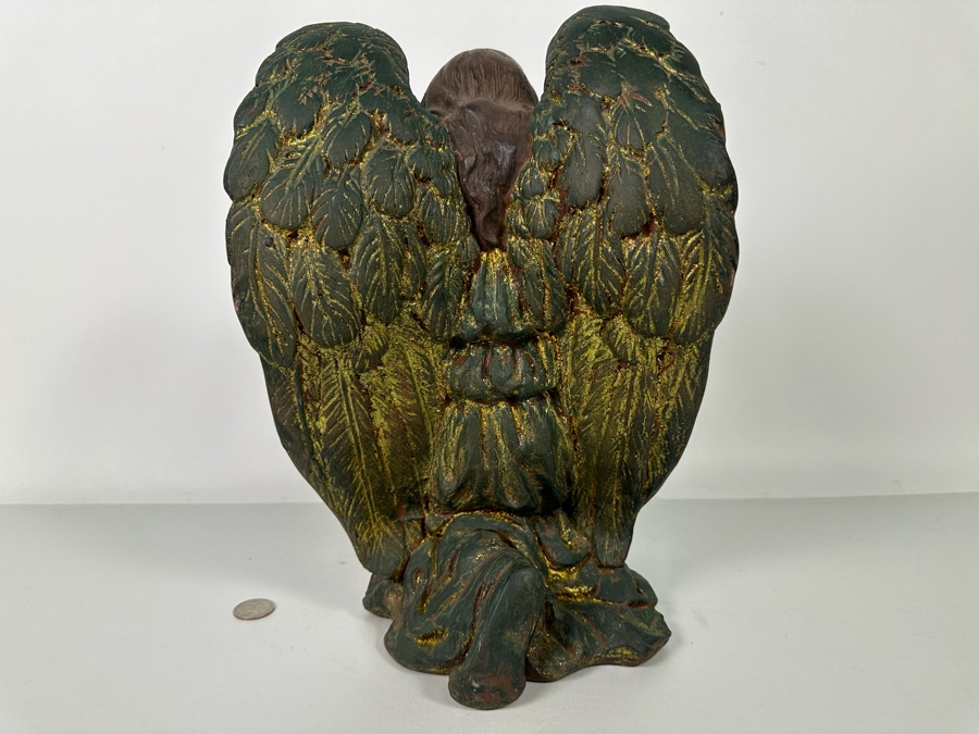 Hand Painted Plaster Angel Sculpture 9W X 8D X 14H [Photo 8]