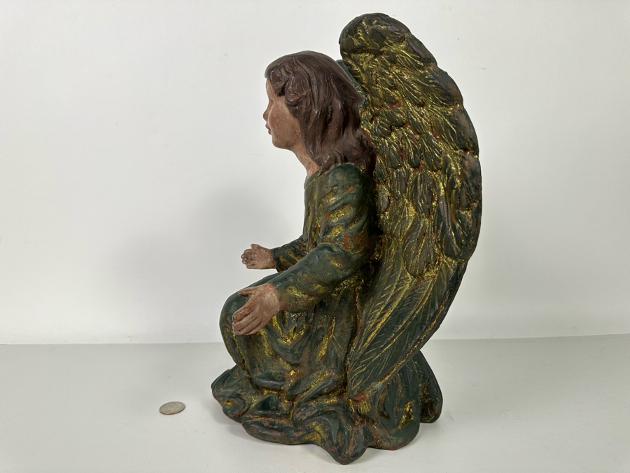 Hand Painted Plaster Angel Sculpture 9W X 8D X 14H [Photo 9]