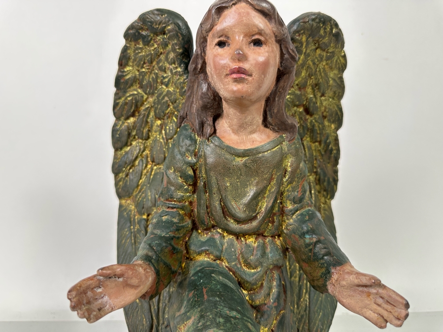 Hand Painted Plaster Angel Sculpture 9W X 8D X 14H [Photo 5]