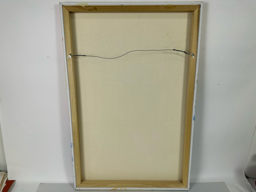 Bonnie Lee Roth (B. 1942, Southern California) Original Biblical Painting Of Seven Women Looking Towards Heaven With Arms Raised In Front Of Rising Flames On Canvas 24 X 36 [Photo 8]