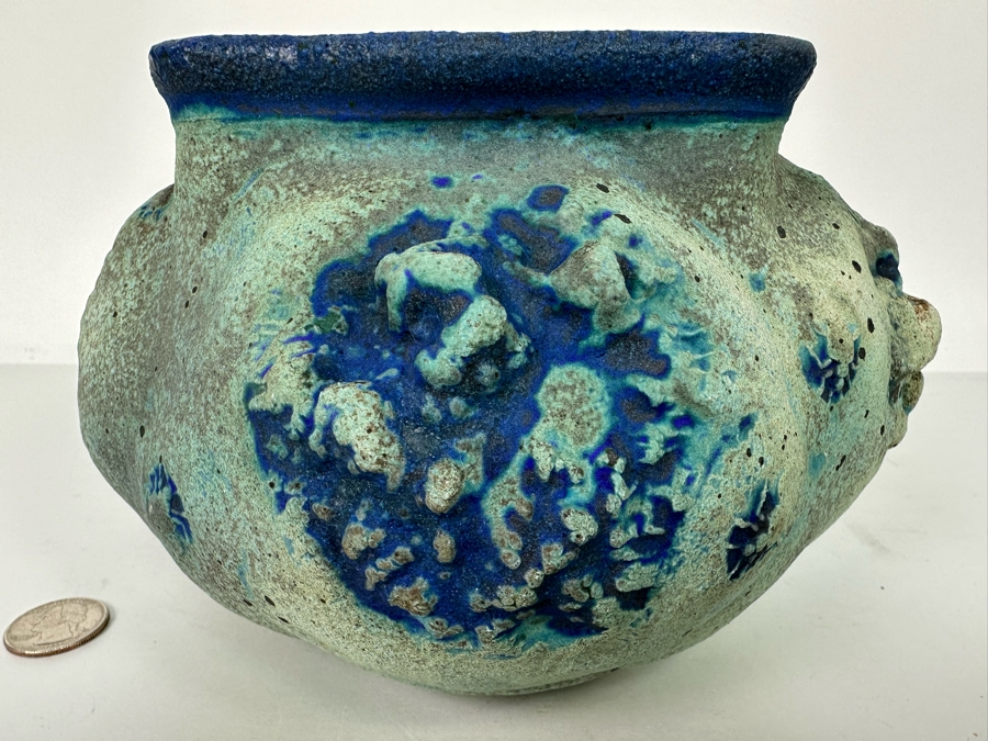 Art Pottery Vessel Signed SLOANE 8.5W X 5H [Photo 4]