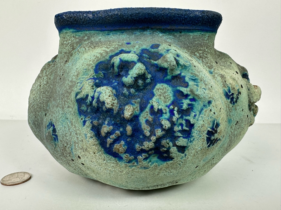 Art Pottery Vessel Signed SLOANE 8.5W X 5H [Photo 3]