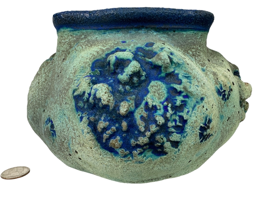 Art Pottery Vessel Signed SLOANE 8.5W X 5H